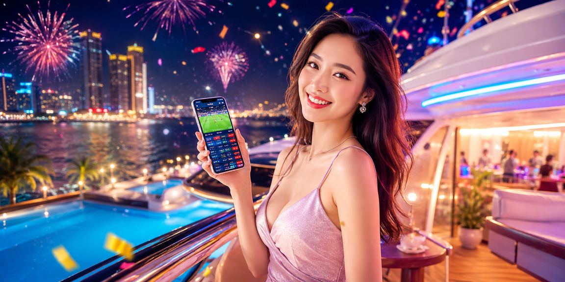 Người dùng tại Nha Trang trải nghiệm casino di động trong không gian ánh đèn neon